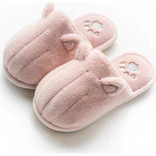 Women Cotton Slipper Shoes Winter Animal Pattern Cute Slipper Women Cartoon Furry Warm Slide Shoes Female Household Shoes