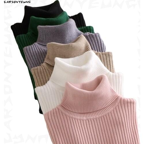 Women Sweaters 2021 Autumn Winter Basic Turtleneck Tops Korean Slim Women Pullover Knitted Sweater Jumper Soft Warm Pull Femme