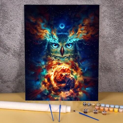 Wolf Animal Paint By Numbers Set Acrylic Paints 50*70 Paiting By Numbers Wall Paintings Children Handicraft Handiwork Drawing