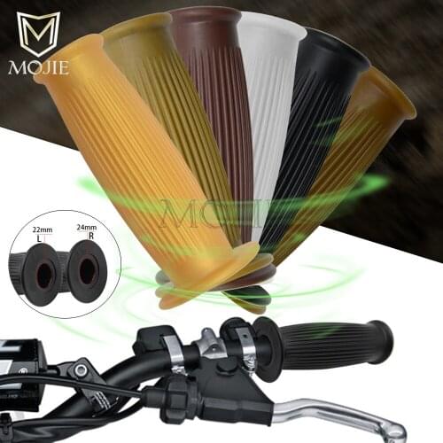 1 Pair Universal Motorcycle 7/8" Rubber Handlebar Rubber Moto Hand Grips Bar End For 22mm/24mm vehicle bicycles For Honda Suzuki