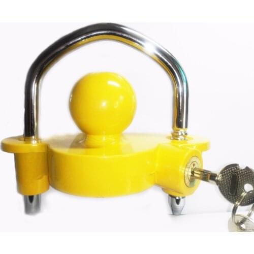 1PC Universal Yellow Caranvan Trailer lock trailer coupling lock Anti thefted trailer lock tow ball coupling hitch lock with key