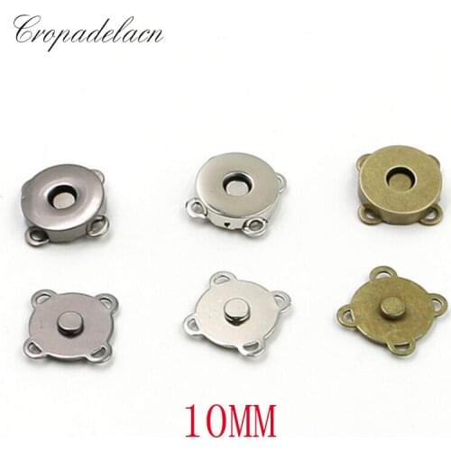 100 sets 1cm Metal magnetic Buckle clothes DIY Needlework Sewing Supplies handmade Bag purse manual hand sewing buttons LW0696