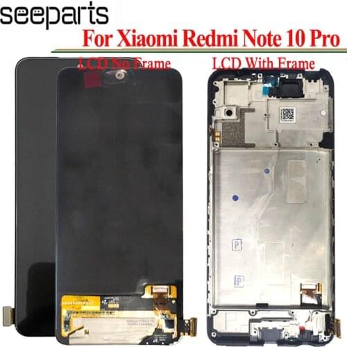 100% Tested 6.67" For Xiaomi Redmi Note 10 Pro Lcd Screen Display Touch Digitizer Assembly For Redmi Note 10 Pro LCD