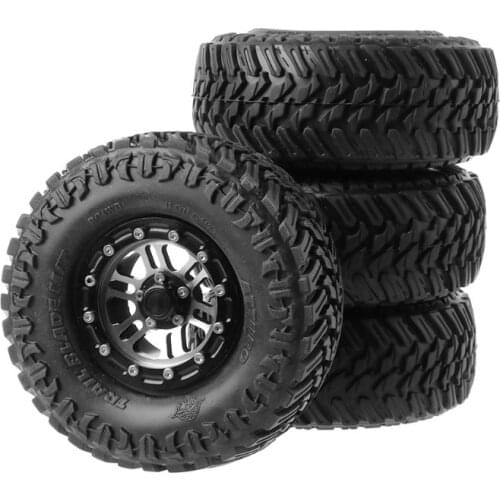 4PCS 108MM/120mm 1.9" Rubber Tires & Metal Beadlock Wheel Rims for 1:10 RC Rock Crawler car Axial SCX10 90046 TRX-4 S289
