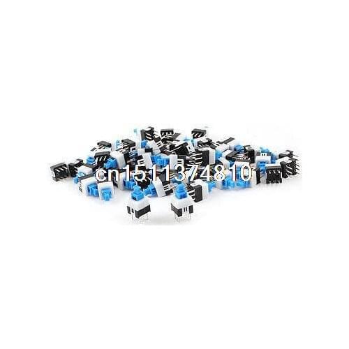 55pcs 6 Pins DPDT Self-locking Power Micro Push Button Switches 7mmx7mm