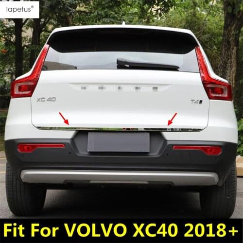 Stainless Steel Accessories For Volvo XC40 2018 - 2021 Rear Door Trunk Tailgate Bottom Lid Strip Cover Trim Exterior Refit Kit