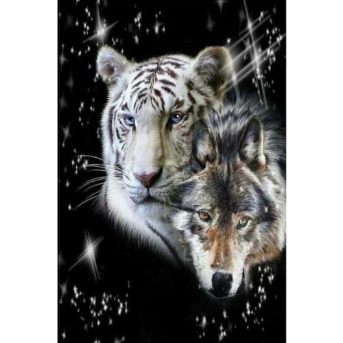Full drill diamond mosaic painting tiger wolf rhinestone embroidery animal diamond art draw picture puzzle wall paper home decor