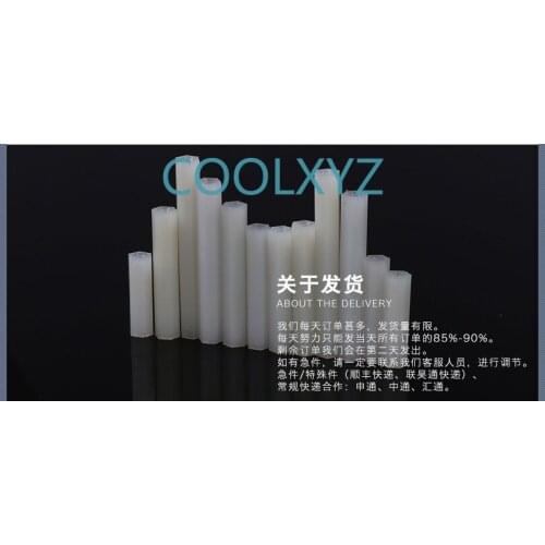White isolation column hexagonal two-way isolation column nylon isolation column plastic support column M2-M4 25PCS