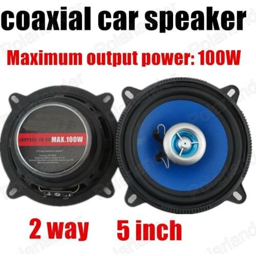 Free shipping 2 pcs 5 inch 2 way 2x100W Auto Coaxial Speaker car stereo speaker car audio speaker blue for all cars