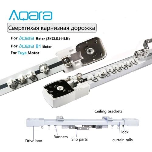 Super Silent Electric Curtain Track for Aqara zigbee/Dooya D82/KT82/M2/Aqara B1 motor,Smart Home Curtain Rail Control System