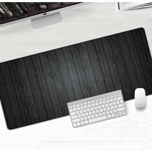 Black Wood Lines Large Mouse Pad Locking Edge Laptop Computer Mat Rubber Non-slip Mousepad Custom Desktop Keyboard Durable Pad