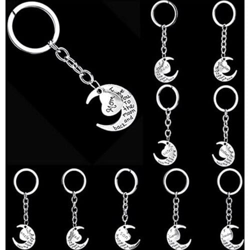 Mom/Dad/Daughter/Sister/Grandma/Grandpa/Brother/Uncle/Aunt/Son I Love You To The Moon And Back Key Ring Keyring Xmas Gift