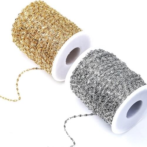 1meter Stainless Steel Water Ripple Chain for Jewelry Making Women Clavicle Necklace Chain DIY Handmade Bracelet Accessories