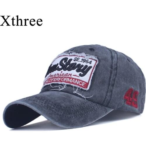 Xthree cotton mensbaseball cap retro fitted cap snapback hat for men bone women gorras casual casquette embroidery cap