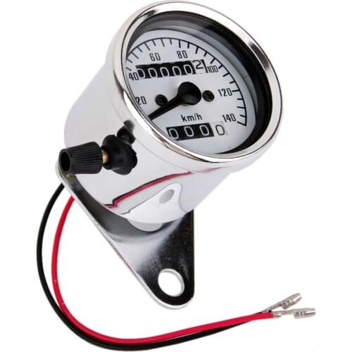 Chrome Universal Motorcycle Dual Odometer Speedometer Gauges Meters