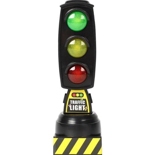Simulation Traffic Signs Stop Music Light Block Model Vehicle Signal Light Safety Early Education Kids Toy with Musica and Light