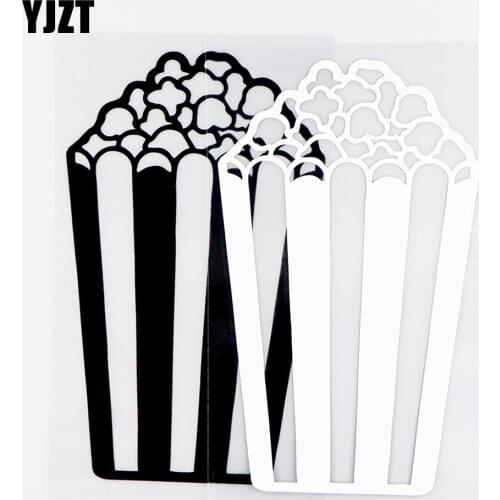 YJZT 8.9×15CM Popcorn Interesting Vinyl Car Sticker Decals Body Styling Black/Silver 20B-0125