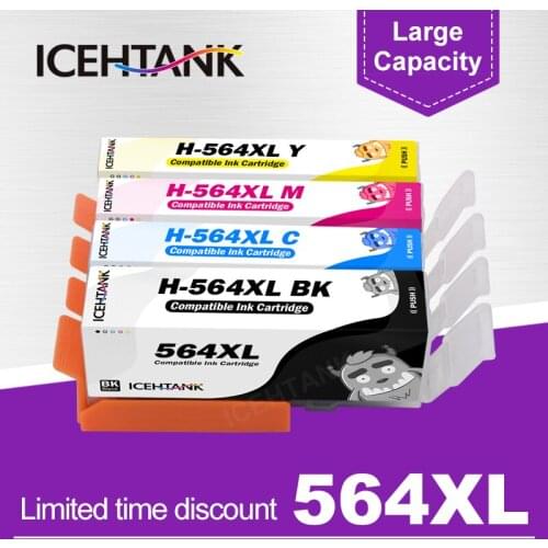 ICEHTANK 564 Remanufactured Ink Cartridge Replacement For HP564 564XL Photosmart 5510 5511 6510 B109a B209a Printer Cartridges