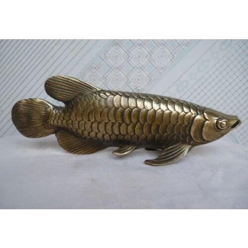 Chinese Folk Culture HandMade Brass Bronze statue Fish Sculpture