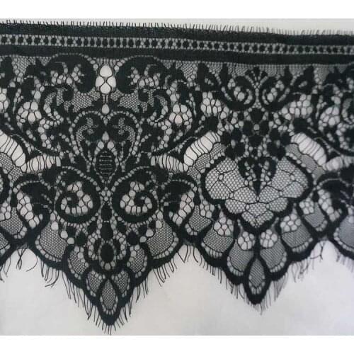Black and white 18cm eyelashes Lace Trim Ribbon Apparel Sewing Knit DIY Embroidered Net Fabric Lace Patchwork Accessories