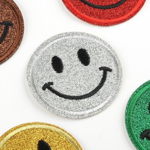 Hot Sale Smiley Face Patch Cloth Stickers Computer Embroidery Cute Expression Clothing Accessories Stickers Iron on Patch
