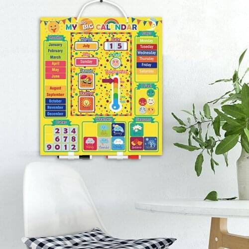 Magnetic Calendar Chart Board Days Dates Months Moods Weather Temperatur Seasons Learning Toy for Kids Children Home Preschool