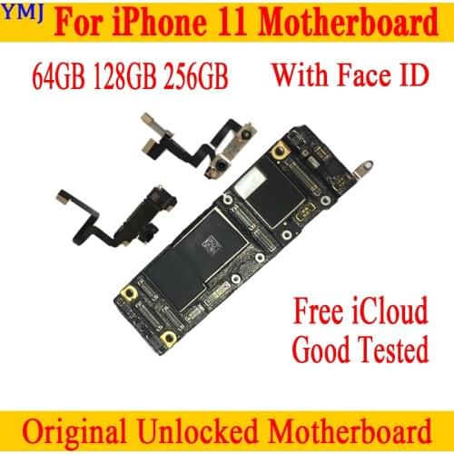 Motherboard For iPhone 11 Without / With Face ID Unlocked Free iCloud Original Motherboard With IOS System Update logic board MB