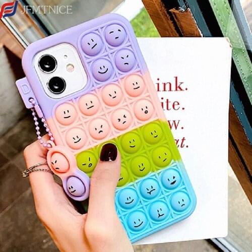 Cute Cartoon Case for Xiaomi Redmi Note 8 9 Pro Max Mi 11 10 9 8 Pro Poco F3 Relieve Stress Pop Fidget Toys Bubble Phone Fundas