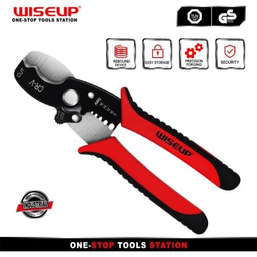 WISEUP Multifunctional Crimping Pliers 2 In 1 Cable Cutter Automatic Wire Stripper For Terminal 8-16 AWG Electrician Hand Tools