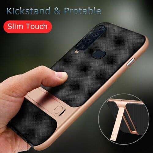 Mobile Phone Case for Samsung Galaxy A9S A9 2018 A92018 A9200 Case with Stand Slim Luxury Ruggedness Silicone Bumper Back Cover