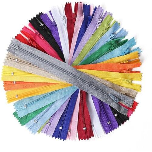 50pcs 3 Inch-24 inch (7.5cm-60cm) Nylon Coil Zippers for Tailor Sewing Crafts Nylon Zippers Bulk 20 Colors