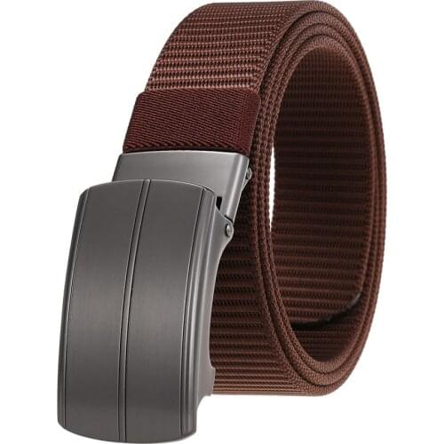 Mens Vintage Waistband Nylon Leather Belt Toothless Buckle Width:3.4cm Length:120cm