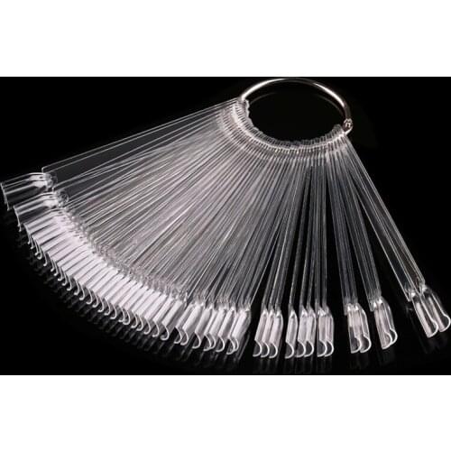 Natural False Nail Art Tips Sticks 50 Pcs Nail False Nail Practice Tool Board Manicure Tools