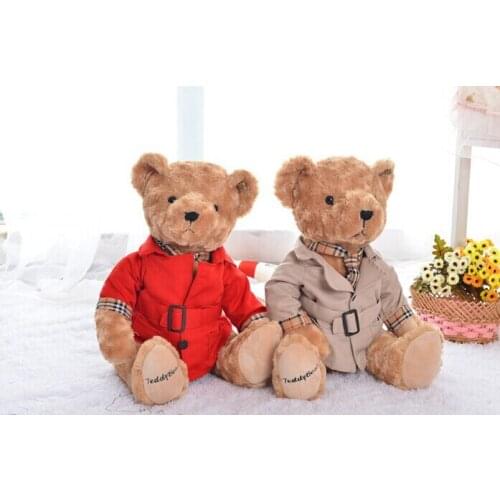 About 22cm Dust coat teddy bear plush toy lovely bear doll gift w4656