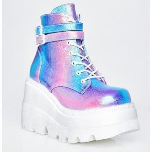 Wholesale new fashion womens platform heels boots super high heel wedges cross-border trade plus size womens boots women shoes