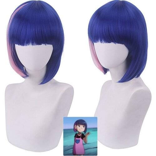 Anime Game Scissor Seven Cosplay Wig Synthetic Hair Adult Mix Blue Pink Short Bob Wigs For Party