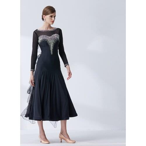 The new National standard modern dance clothing big pendulum dress practice clothing ballroom dancing Waltz-M-19399
