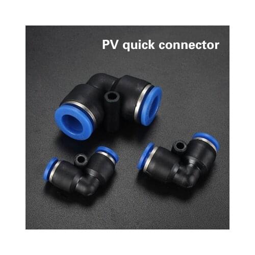 10PCS PV L-shaped Elbow Right-angle Pneumatic Connector Hose Pneumatic Quick Fitting Pipe Connector Pneumatic Components 4-16mm