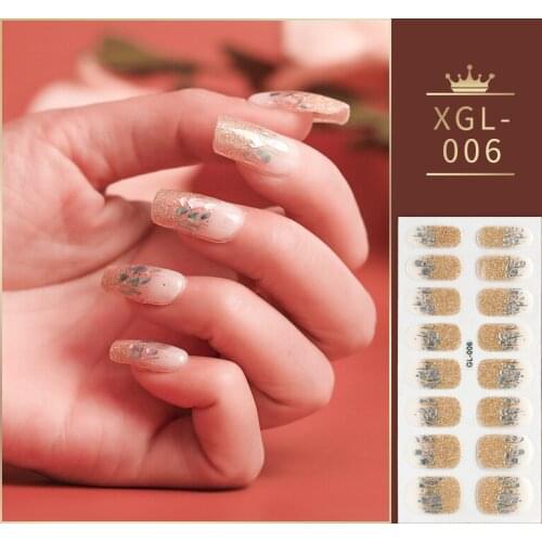 Dropshipping Full Cover Nail Stickers Nail Polish Nail Decoration Designer 3D Glitter Creative Nail Art Stickers for Girls