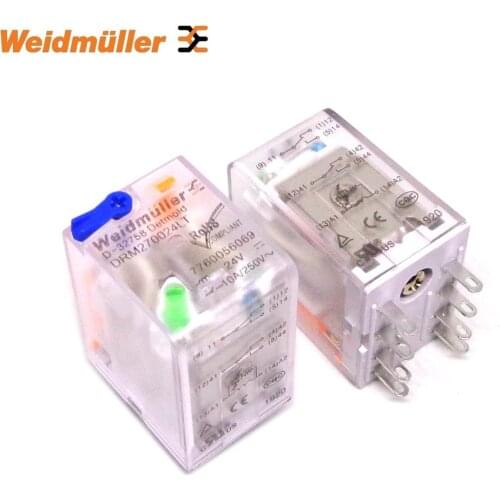 10PCS Weidmuller Relay DRM270024LT DRM270730LT DRM570024LT DRM570730LT 24VDC 230VAC 10A Brand new and original Schneider relay