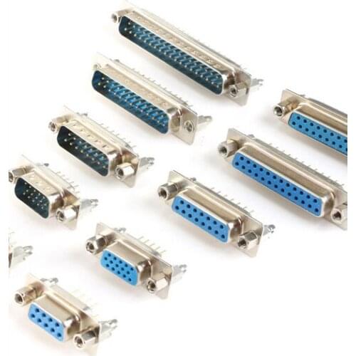 RS232DB 10pcs serial port DP9/15/25/37 male/female with riveted harpoon screw serial port welding plate type