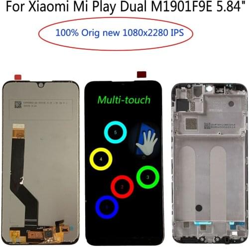 Shyueda 100% Orig New 1080x2280 For Xiaomi Mi Play Dual M1901F9E 5.84" LCD Display Touch Screen Digitizer