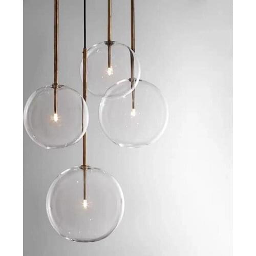 Modern Transparent Glass Led Pendant Lights For Parlor Restaurant Kitchen Bar Lamp Ceiling Luminaire Pendant Lamp