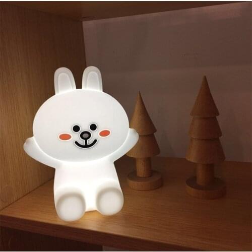 Childrens Night Light Rabbit Led Night Lamp Creative Bedside Cartoon Rabbit Pat Light Childs Gift Accompany Childhood Bear Led