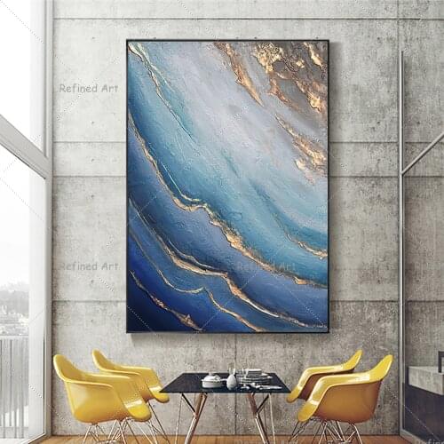 Three-Dimensional Hand-Painted Abstract Oil Painting Light Luxury Porch Decorative High End Atmospheric Living Room Villa Mural
