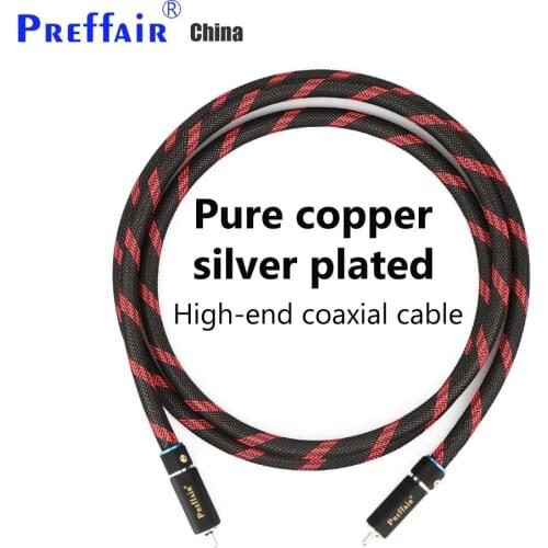Preffair High Quality Digital Coaxial Audio Cable with Silver plated RCA plug, HIFI Audio digital RCA CABLE
