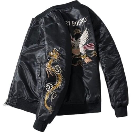 Japan Yokosuka Souvenir Baseball Jacket Men Embroidered Eagle Coat Windbreaker Streetwear Branded Clothing 2021 Autumn