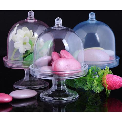 12 pcs Plastic Case Clear Plastic Dome Storage Box For Candy Sweets Gift Case Hot