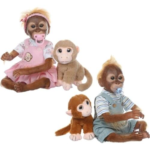 20.5 inch Reborn Baby Dolls Lovely Monkey Doll Soft Silicone Cotton Body Toys