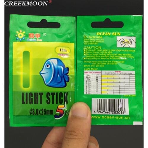 250pcs Fishing Glow Stick 3.0*25MM Night Fishing Float Glow Lighting Stick Wand Green Stick Luminous Fishing Glow Stick Tackle